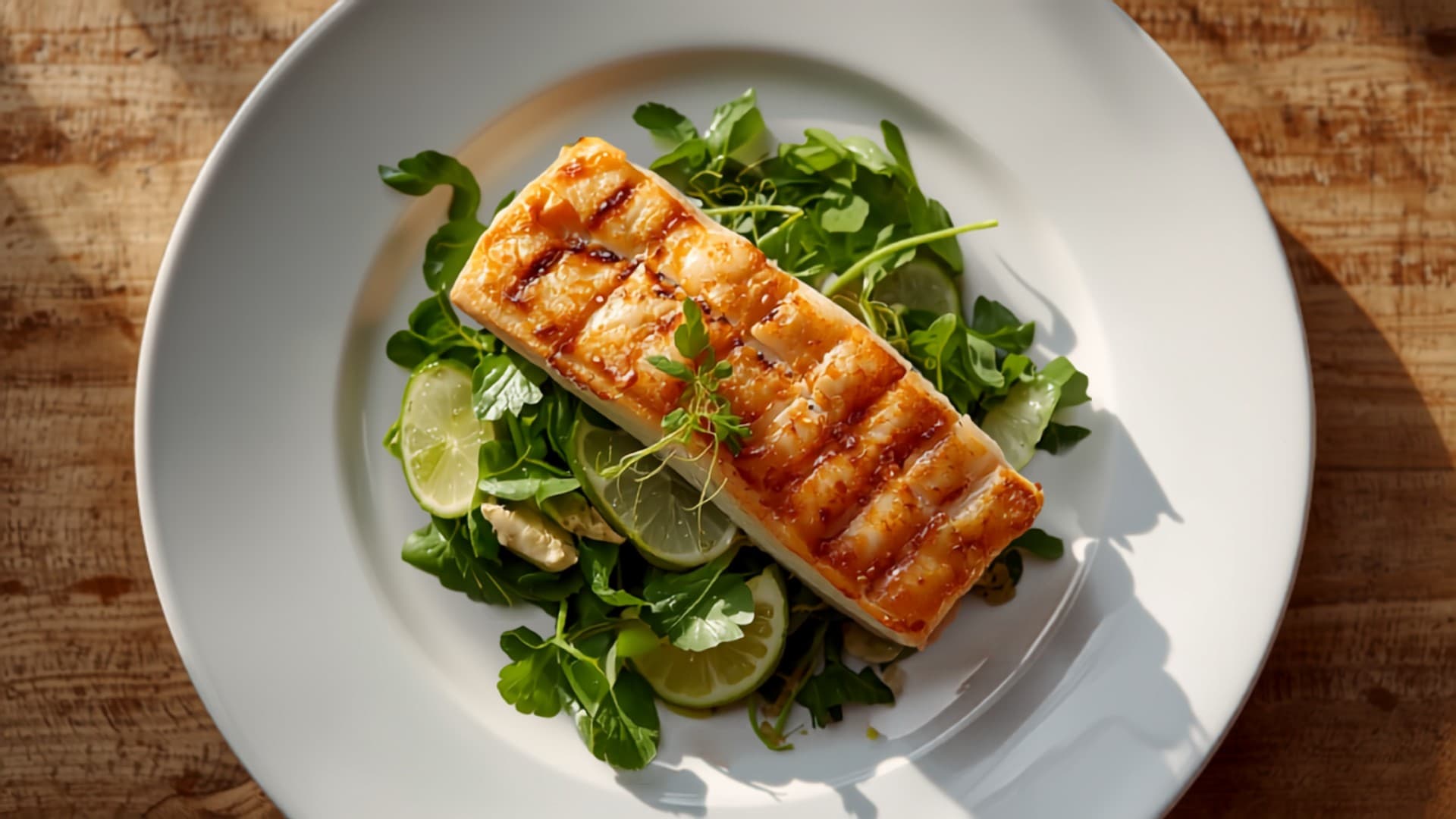 Grilled Snapper with Garlic-Lime Watercress Salad