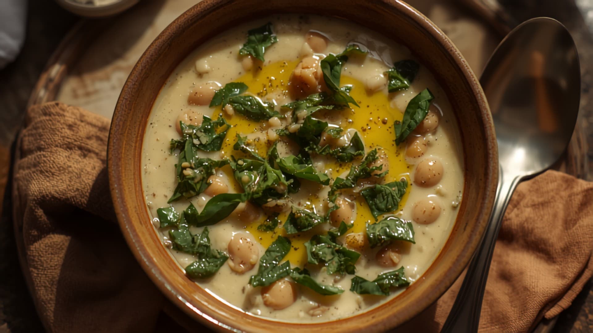 Sicilian Garlic and Kale White Bean Soup