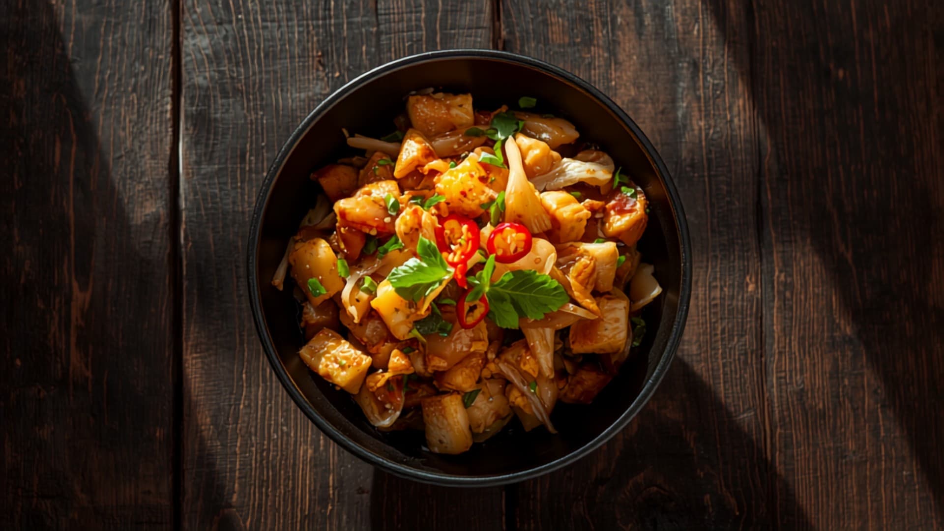 Low-Sodium Garden Egg and Cabbage Stir-Fry with Chicken