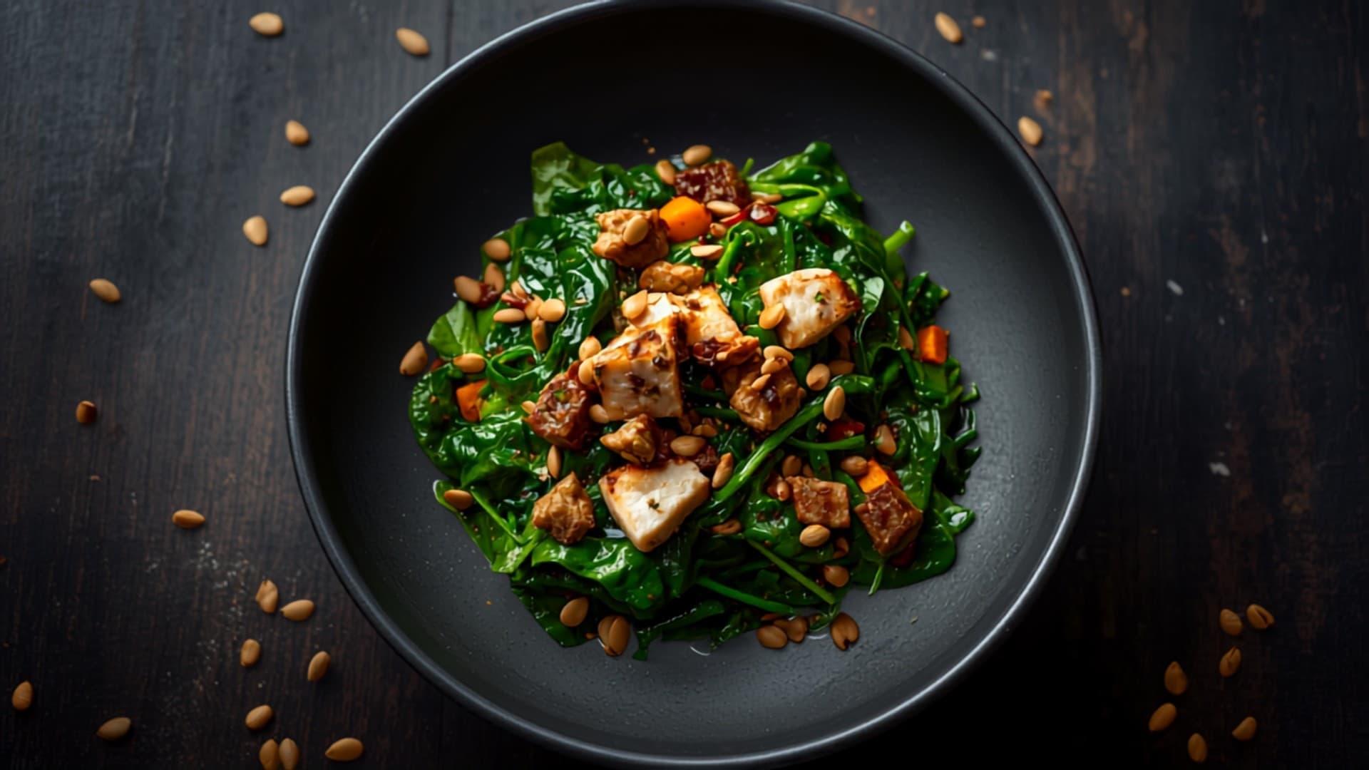 Edikang Ikong-Style Greens with Smoked Fish and Pumpkin Seeds