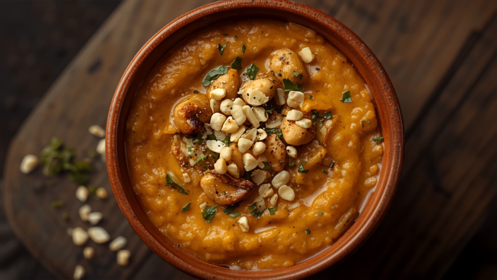 Roasted Groundnut and Sweet Potato Porridge with Ginger