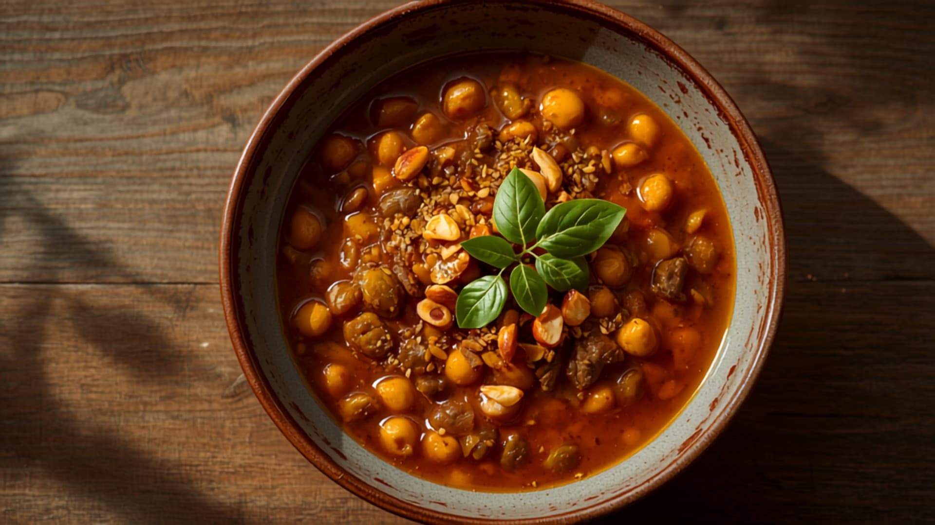 Za'atar Lentil and Chickpea Stew with Toasted Pine Nuts