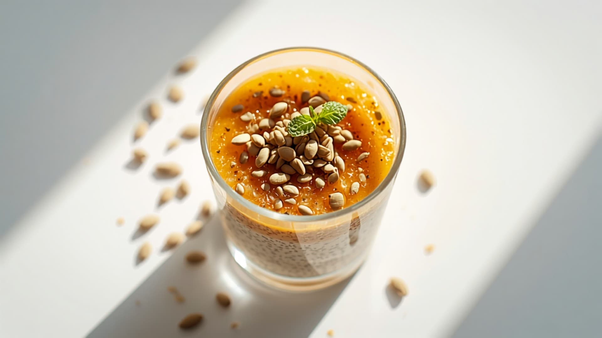 Passionfruit and Chia Seed Parfait with Pumpkin Seeds