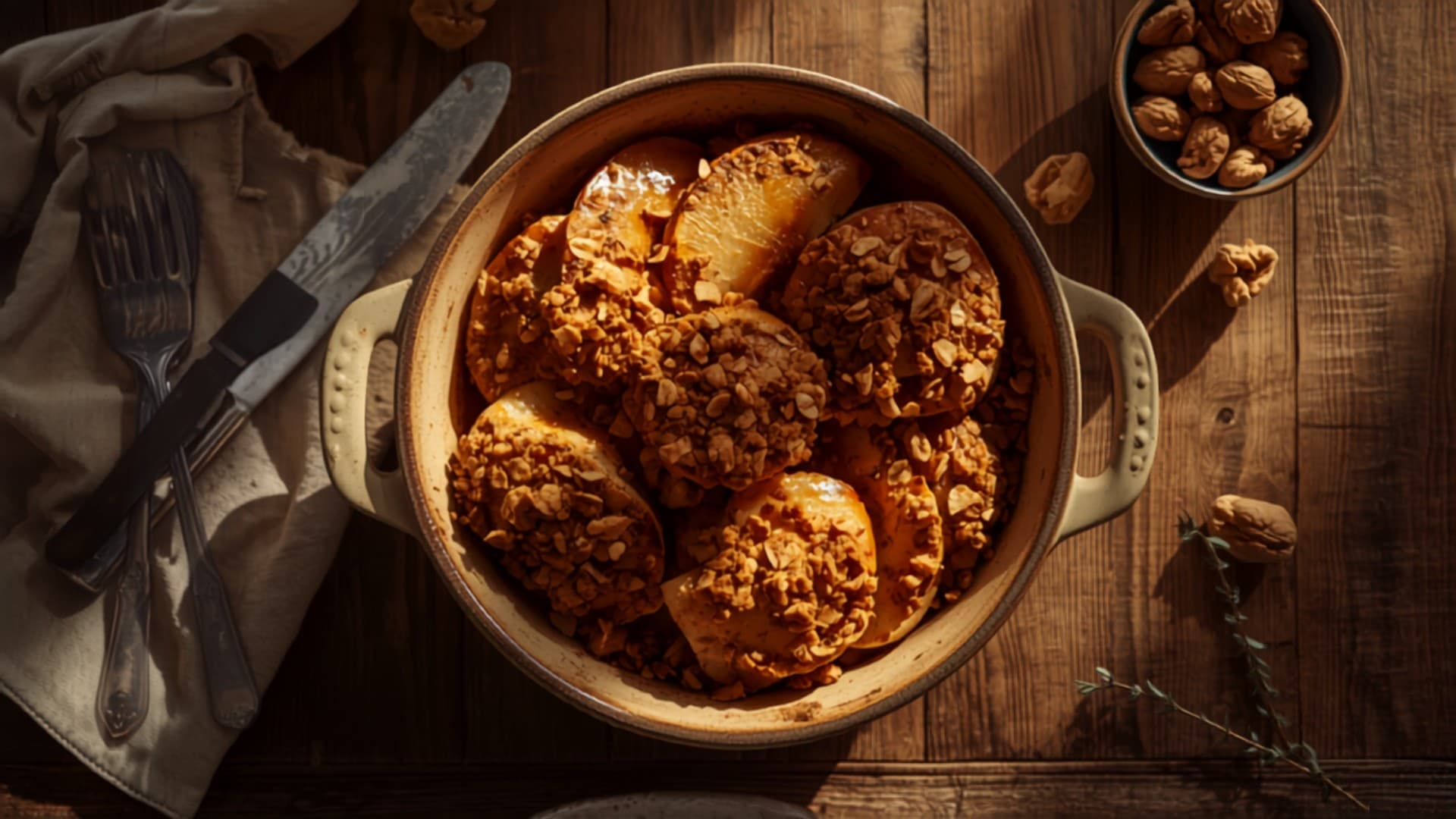 Mediterranean-Spiced Baked Apples with Walnut-Oat Crumble