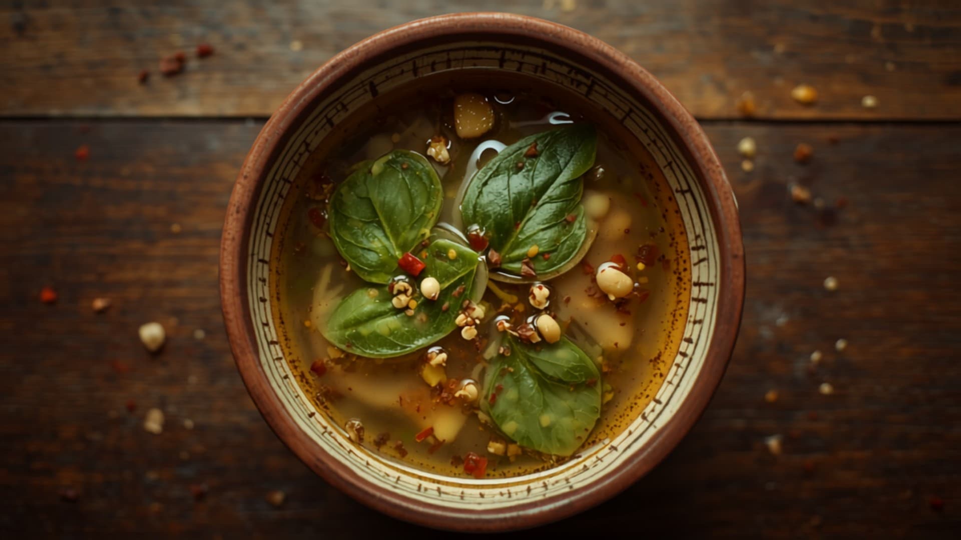 Gentle Ugu Leaf and Chicken Broth