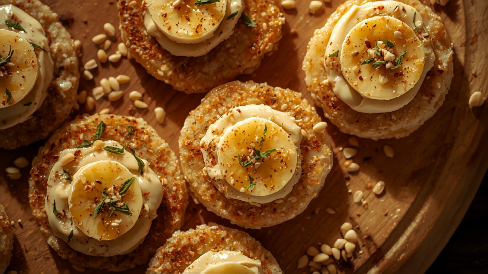 Sesame Rice Cakes with Tahini and Banana