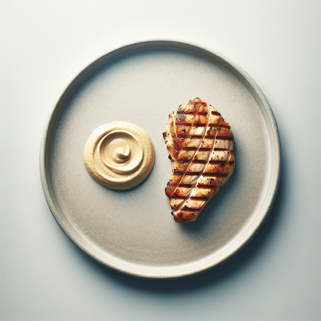 Grilled Chicken Breast with Hummus Dip