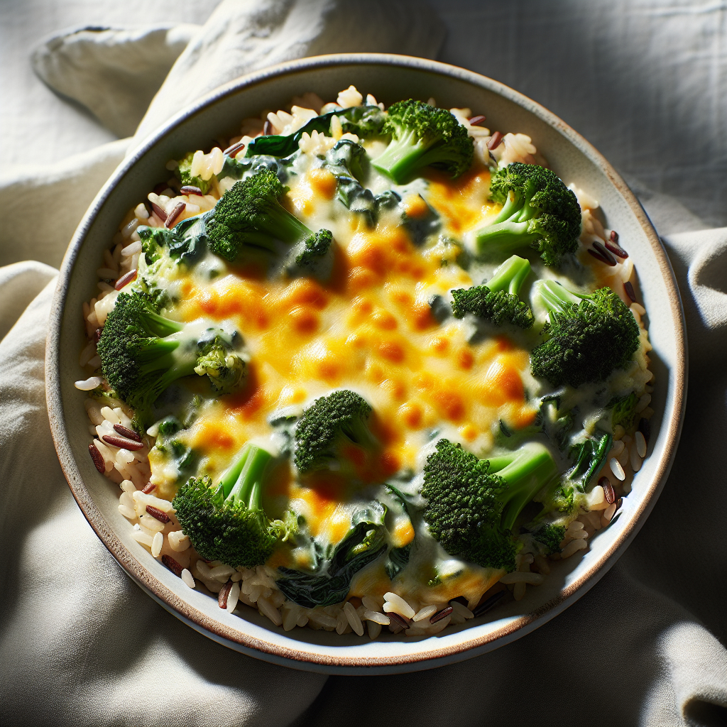Cheesy Broccoli & Brown Rice Casserole