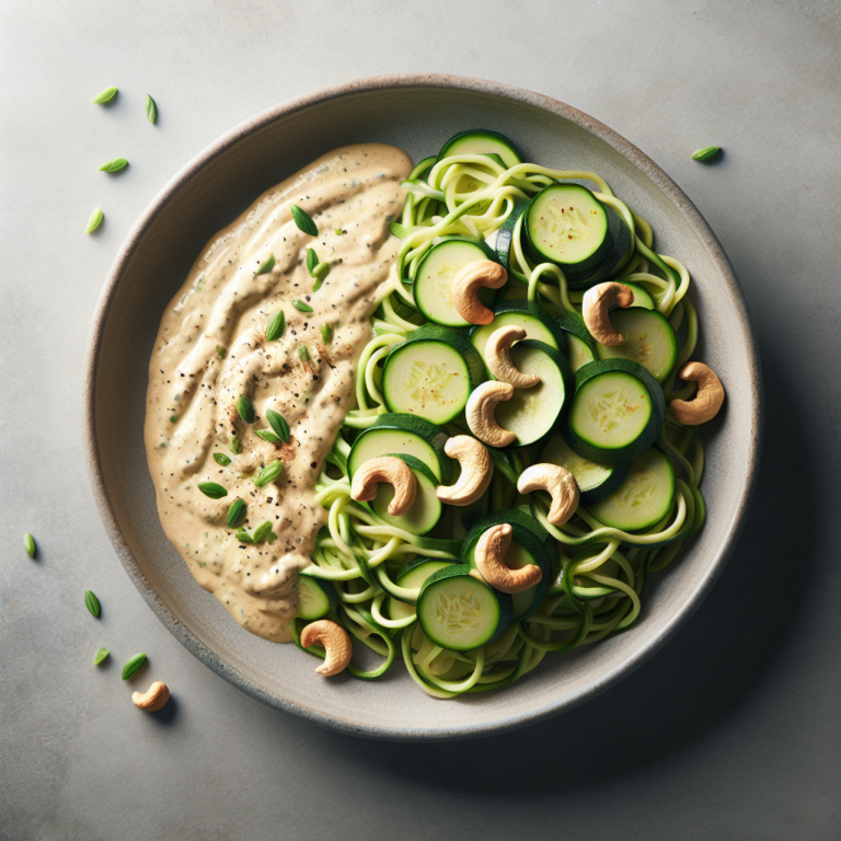 Paleo Zucchini Noodles with Cashew Cream Sauce