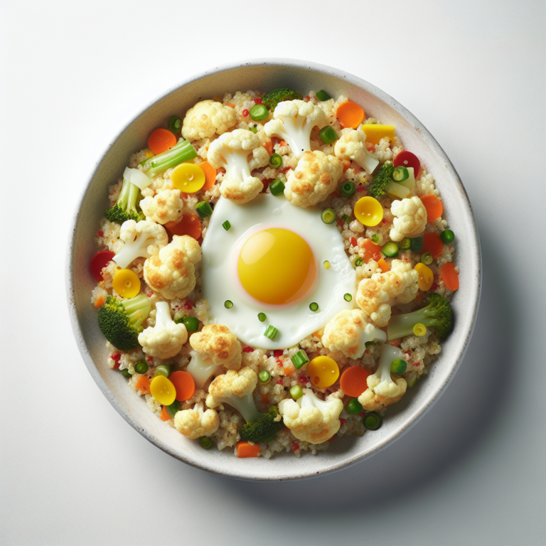 Keto Cauliflower Fried Rice with Eggs & Veggies