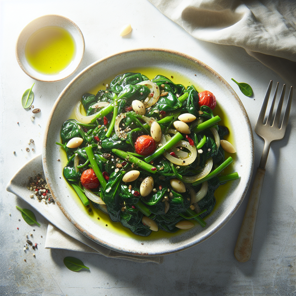 Spinach & Olive Oil Stir-Fry